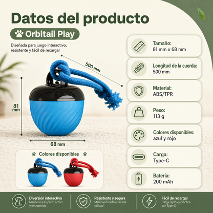 Orbitail Play – La pelota interactiva que mantiene a tus mascotas entretenidas