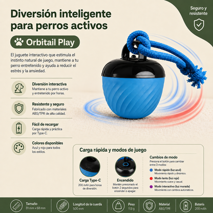 Orbitail Play – La pelota interactiva que mantiene a tus mascotas entretenidas